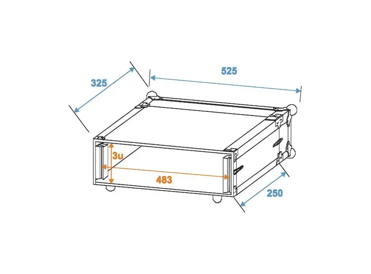 Effect rack CO DD, 3U, 24cm deep, black 